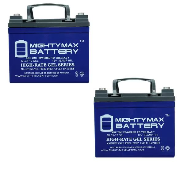 12V 35AH GEL Replacement Battery for Electric Mobility DF45 - 2 Pack, Mighty Max Battery, Mfr#: ML35-12GELMP2421